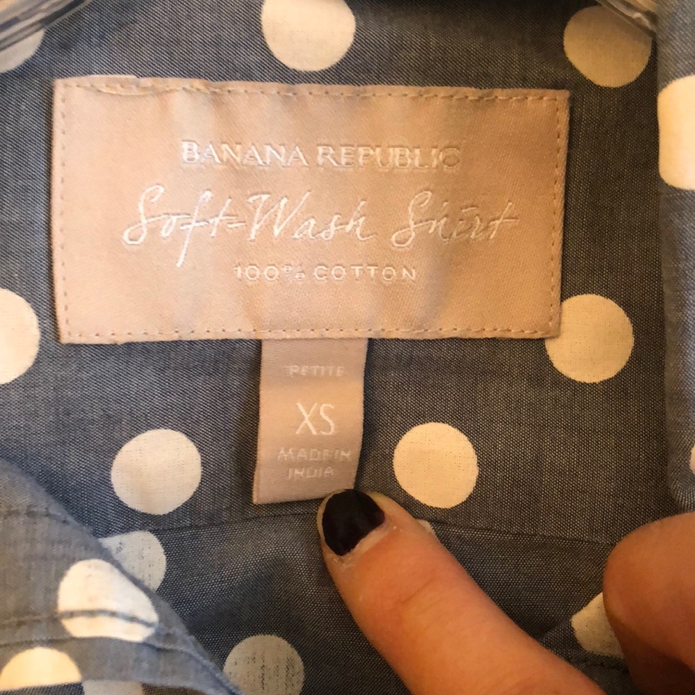 Banana Republic Chambray Polka Dot Shirt - Picture 4 of 4